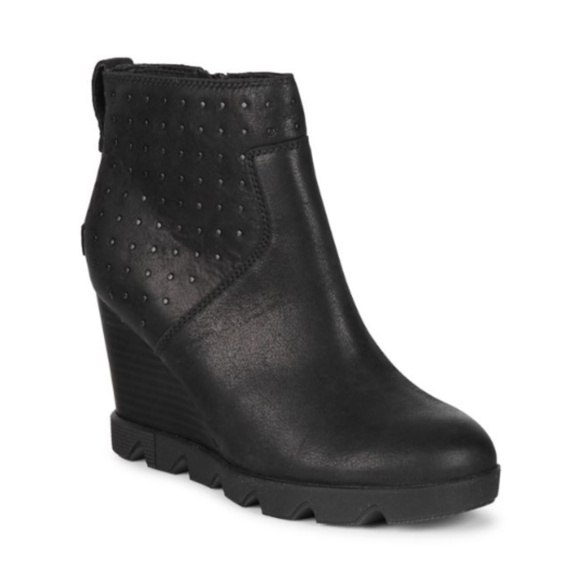 Sorel Joan Uptown Studded Waterproof Leather Booties - Black - W10.5 - Edgy Chic - Picture 11 of 12